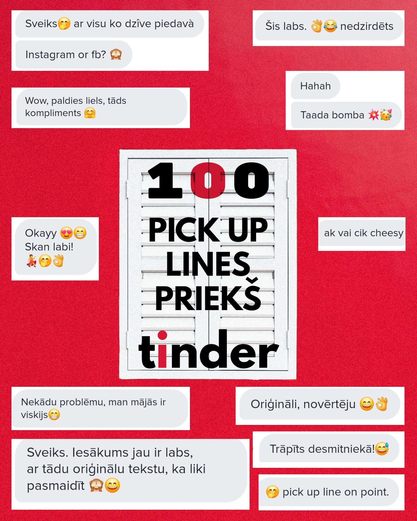 100 PICK UP LINES PRIEKŠ tinder